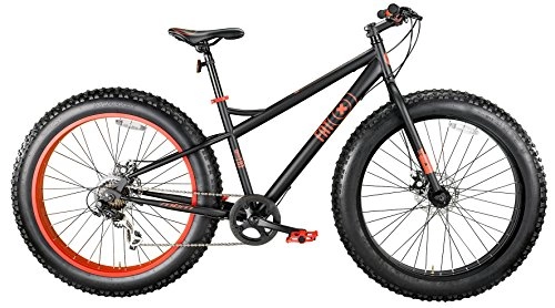 Fat Tyre Mountain Bike : MBM Bicycle MTB FAT MACHINE 26"gearbox 7 speed red black disc brakes
