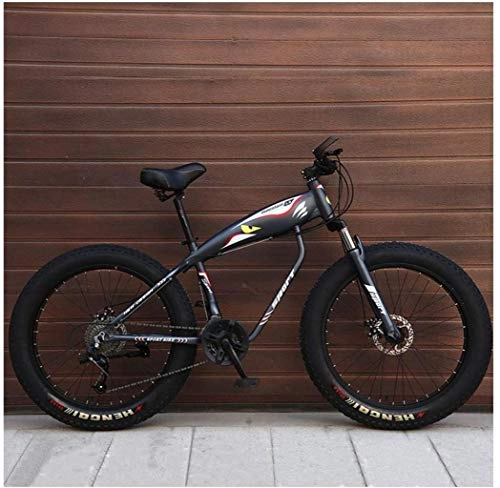 Fat Tyre Mountain Bike : MKWEY 26 Inch Mens Womens Mountain Bikes, Fat Tire Hardtail MTB Bikes, Aluminum Frame Alpine Mountain Bicycle, Adult Bicycle with Front Suspension, Grey, 27 Speed Spoke