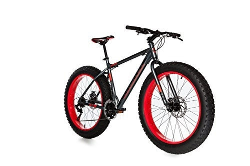 Fat Tyre Mountain Bike : Moma Bikes, FATBIKE MOUNTAIN BIKE 26", Black, Fat Tyres (26×4.00) Aluminum, SHIMANO 21 Speeds, Disc Brakes (Several Size Available)