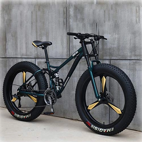 Fat Tyre Mountain Bike : Mountain Bike, 26-Inch Fat Tire Hard-Tail Mountain Bike, Double Suspension And All-Terrain Suspension, Variable Speed Off-Road Beach Snowmobile For Adults.
