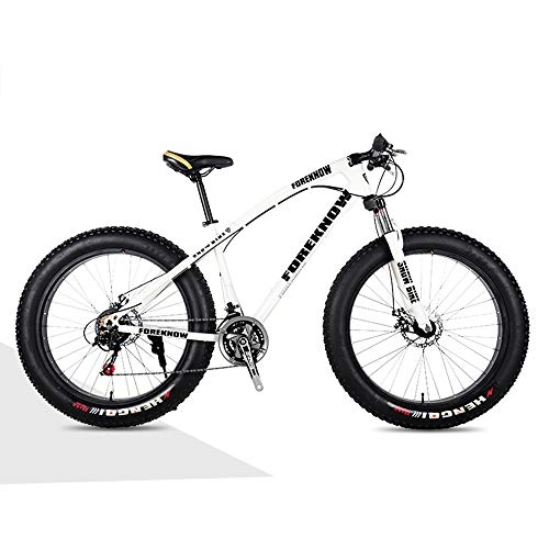 Fat Tyre Mountain Bike : Mountain Bike Adult Super Wide Tire Lightweight High-carbon Steel Road Bike Variable Speed Disc Brake All Terrain MTB Racing Bicycle A-24 Speed 20 Inches