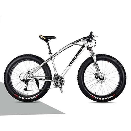 Fat Tyre Mountain Bike : Mountain Bike Adult Super Wide Tire Lightweight High-carbon Steel Road Bike Variable Speed Disc Brake All Terrain MTB Racing Bicycle B-7 Speed 26 Inches