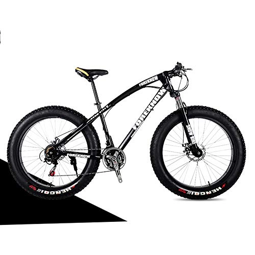 Fat Tyre Mountain Bike : Mountain Bike Adult Super Wide Tire Lightweight High-carbon Steel Road Bike Variable Speed Disc Brake All Terrain MTB Racing Bicycle C-27 Speed 26 Inches
