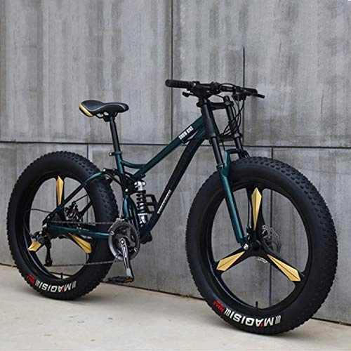 Fat Tyre Mountain Bike : Mountain Bike High Carbon Steel Frame Soft Tail Dual Suspension Mechanical Disc Brake 265.1 Inch Fat Tire for Teens of Adults Men And Women, 27 Speed