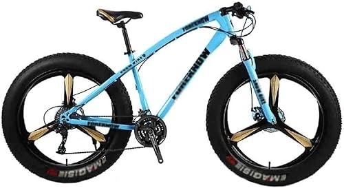 Fat Tyre Mountain Bike : Mountain Bike, Mountain Bike Folding Bike Bicycle MTB Adult Beach Bike Snowmobile Bicycles Mountain Bikes For Men And Women 26IN Wheels Adjustable Speed Double Disc Brake (Color : Blue, Size : 21 spee