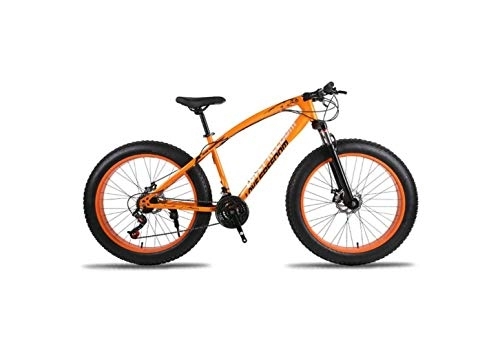 Fat Tyre Mountain Bike : Mountain Bike, Mountain Bike Unisex Hardtail Mountain Bike 7 / 21 / 24 / 27 Speeds 26 inch Fat Tire Road Bicycle Snow Bike / Beach Bike with Disc Brakes and Suspension Fork, Orange, 24 Speed