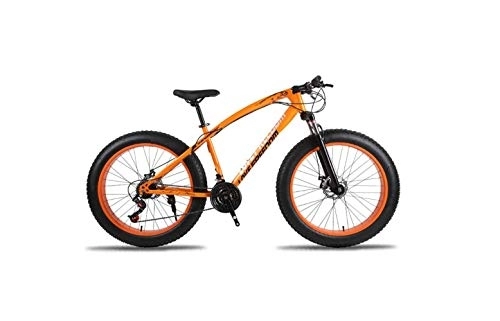 Fat Tyre Mountain Bike : Mountain Bike, Mountain Bike Unisex Hardtail Mountain Bike 7 / 21 / 24 / 27 Speeds 26 inch Fat Tire Road Bicycle Snow Bike / Beach Bike with Disc Brakes and Suspension Fork, Orange, 27 Speed