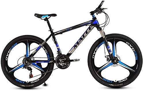Fat Tyre Mountain Bike : Mountain Bikes 21 Speed 3-Knife 24 / 26 Inch Men and Women High-carbon Steel Fat Tire Hardtail Urban Track Bike Students Shift Double Shock Absorber Adjustable Seat Black and Blue-L