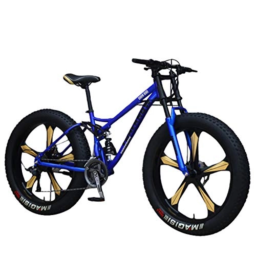 Fat Tyre Mountain Bike : Mountain Bikes 26 inch Anti-Slip Thick Wheels Fat Tire Mountain Trail Bike for Adult Mens Womens Boys Girls, Dual Disc Brake Suspension Bicycle, High Carbon Steel Frame - Personality Cool