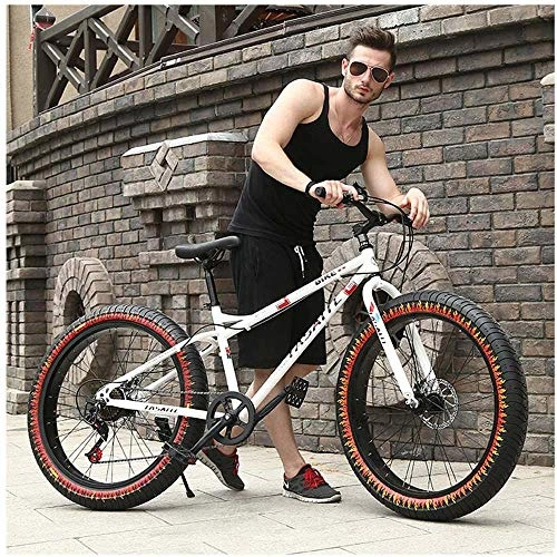 Fat Tyre Mountain Bike : Mountain Bikes, 26 Inches Hardtail Mountain Bikes, Adjustable Seat 4.0 Super Wide Tires For Men And Women Shock Absorption Mountain Bicycle, 27speed