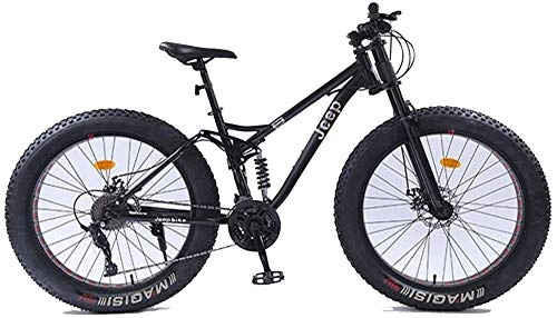 Fat Tyre Mountain Bike : Movement 26 inch Women Mountain Bikes, Dual Disc Brake Fat Tire Mountain Trail Bike, Hardtail Mountain Bike, Adjustable Seat Bicycle, High-Carbon Steel Frame, Black, 21 Speed Suitable for Men and Women
