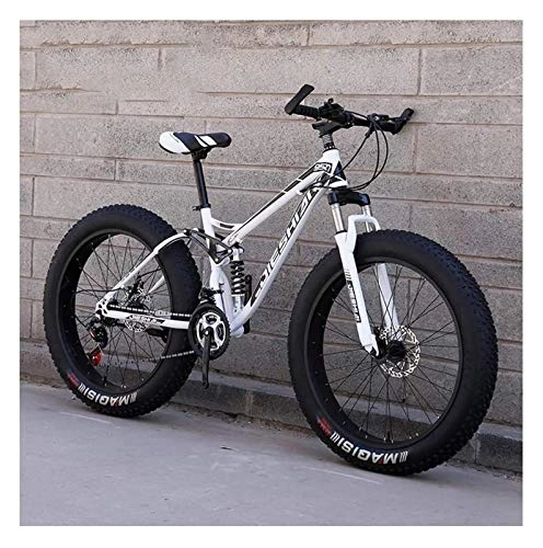 Fat Tyre Mountain Bike : Movement Men's Mountain Bikes, 27.5 inch Hardtail Mountain Trail Bike, Carbon Fiber Frame, Oil Disc Brake All Terrain Mountain Bicycle, 36 Speed Suitable for Men and Women, Cycling and Hiking, White Out