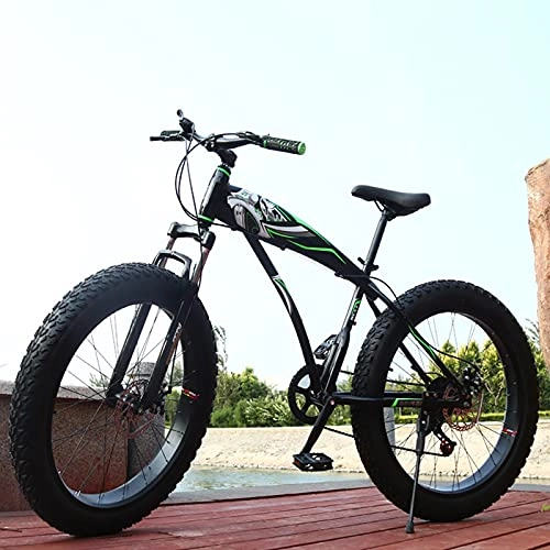 Fat Tyre Mountain Bike : MSG ZY Snow Bike, MTB Cycle, High-Carbon Steel Frame, 26", 27 Speeds All-Terrain Bicycle, Mountain Bike With Dual suspension Dual Disc Brake
