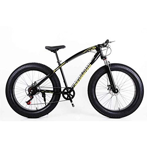 Fat Tyre Mountain Bike : MUYU Adult Mountain Bike 26-Inch Carbon Steel Frame 21-Speed (24-Speed, 27-Speed) Road Bike, Black, 21speed
