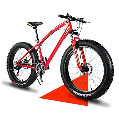 Fat Tyre Mountain Bike : MYSZCWCF Adult Fat Tire Bicycle, 24-inch 24-speed Shimano 2020 Mountain Bike Snow Fat Bike Variable Speed Off-road Adult Super Wide Tire Mountain Bike Male And Female Student Bicycle (Color : Red)