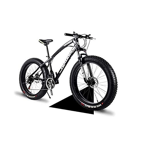 Fat Tyre Mountain Bike : NA ZGGYA 24-inch Mountain Bike, High-carbon Steel Frame, Double Full Suspension Double Disc Brakes, 24-speed Bicycle, Snow Bike