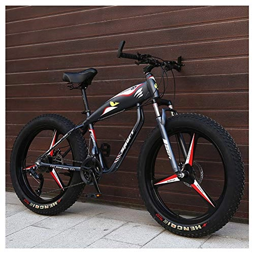 Fat Tyre Mountain Bike : NENGGE 26 Inch Mountain Bikes, Fat Tire Hardtail Mountain Bike, Aluminum Frame Alpine Bicycle, Mens Womens Bicycle with Front Suspension, Gray, 27 Speed 3 Spoke