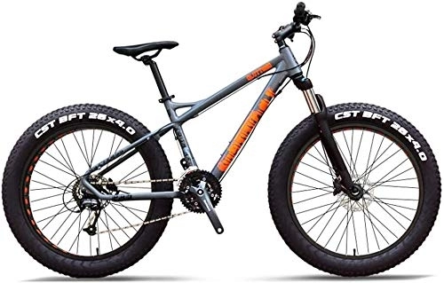 Fat Tyre Mountain Bike : Nologo Bicycle 27-Speed Mountain Bikes, Professional 26 Inch Adult Fat Tire Hardtail Mountain Bike, Aluminum Frame Front Suspension Terrain Bicycle