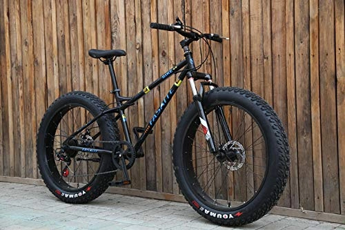 Fat Tyre Mountain Bike : peipei Mountain bike 4.0 fat tire mountain bike 24 / 26 inch high carbon steel ATV snowmobile-24 inch black_7 speed_Poland