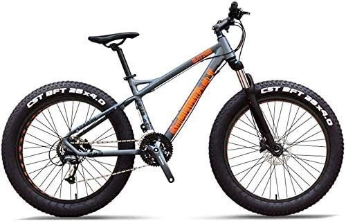 Fat Tyre Mountain Bike : Professional 26 Inch Adult Fat Tire Mountain Bike, 27-Speed Mountain Bikes, Aluminum Frame Front Suspension All Terrain Bicycle, E xuwuhz
