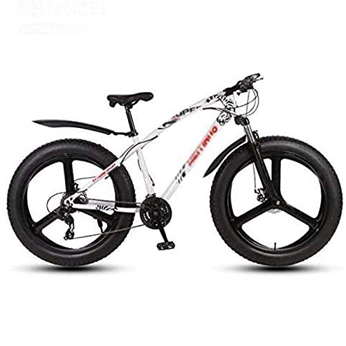 Fat Tyre Mountain Bike : Qinmo 26-inch 21-27 speed mountain bike, beach snow bike, dual disc brakes, outdoor sports bike for adult students, exercise bike for men and women (Color : C, Size : 24 speed)