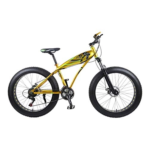Fat Tyre Mountain Bike : Qinmo 26-Inch Fat Tire Mountain bicycle for Mens And Women, Aluminum Alloy Frame, Double Disc Brake, 7-30 Speed Full Suspension MTB (Color : E, Size : 7 speed)