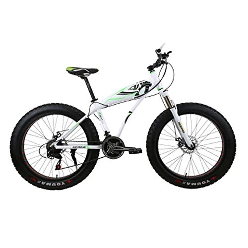 Fat Tyre Mountain Bike : Qinmo Mountain Bike, Double Disc Brake / Aluminum Alloy Frame Cruiser Bikes, Beach Snowmobile Bicycle, 26 inch Fat Tire, 7-30 Speed (Color : C, Size : 27 speed)