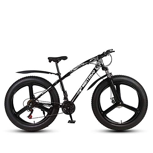 Fat Tyre Mountain Bike : QYL Mountain Bikes 4.0 Fat Tire Snow Bicycle, Dual Suspension Frame And Suspension Fork All Terrain Mountain Bike, Black, 26 Inch 27 Speed, BLACK 2
