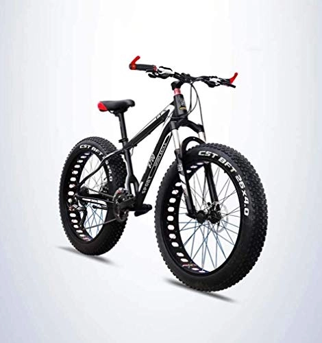 Fat Tyre Mountain Bike : QZ Adult Fat Tire Mountain Bike, Aluminum Alloy Off-Road Snow Bikes, Double Disc Brake Beach Cruiser Bicycle, 26 Inch Wheels (Size : 27 speed)