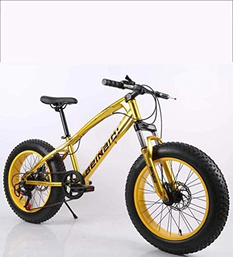 Fat Tyre Mountain Bike : QZ Fat Tire Mens Mountain Bike, Double Disc Brake / High-Carbon Steel Frame Bikes, 7 Speed, Beach Snowmobile Bicycle 20 inch Wheels, Colour:E (Color : F)