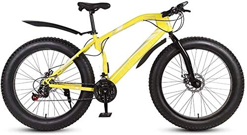 Fat Tyre Mountain Bike : QZ Mens Adult Fat Tire Mountain Bike, Bionic Front Fork Cruiser Bicycle, Double Disc Brake Beach Snow Bikes, 26 Inch Wheels (Color : E, Size : 27 speed)