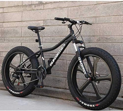 Fat Tyre Mountain Bike : QZ Mountain Bikes, 26Inch Fat Tire Hardtail Snowmobile, Dual Suspension Frame And Suspension Fork All Terrain Men's Mountain Bicycle Adult 6-11 (Color : Black 2, Size : 27Speed)