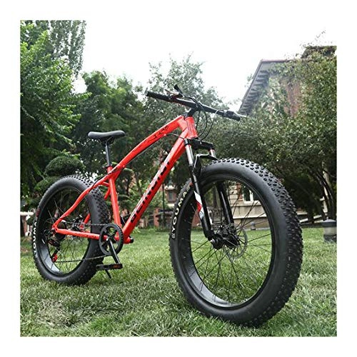 Fat Tyre Mountain Bike : RHSMW Snowmobile, Widen Big Tire Variable Speed Fat Tire Car Damping Mountain Bike Adjustable Seat of Bicycles Help To Ride Better, F, 24 speed