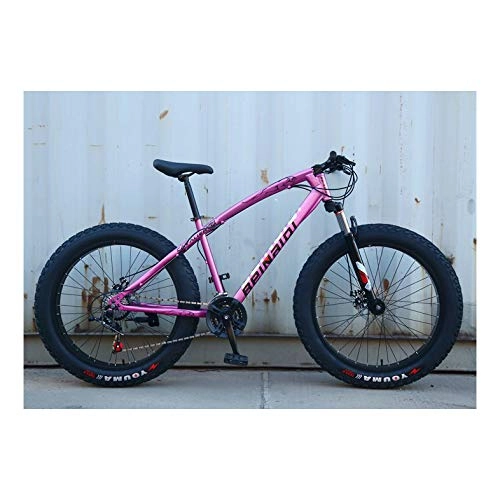 Fat Tyre Mountain Bike : RHSMW Snowmobile, Widen Big Tire Variable Speed Fat Tire Car Damping Mountain Bike Adjustable Seat of Bicycles Help To Ride Better, J, 21 speed