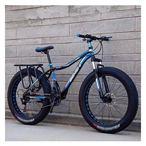 Fat Tyre Mountain Bike : Road Bikes Fat Tire Bike Adult Road Bikes Bicycle Beach Snowmobile Bicycles For Men Women Off-road Bike (Color : Blue, Size : 24in)