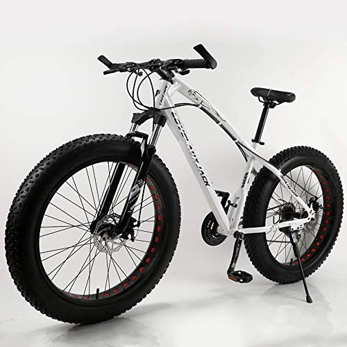 Fat Tyre Mountain Bike : RUIXFEC Adult Mountain Bike, Road Bicycle, City Bike, 26" Unisex Wheel, w 21 Speeds | All-Terrain Bicycle with Off-Road Beach Snow Mountain Bike 4.0 Large Tires Wide Tires, Multiple Colours