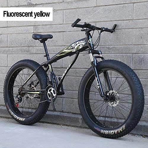 Fat Tyre Mountain Bike : Smisoeq 26 inches mountain biking, for adult Boy, 27 speed fat tire mountain all-terrain off-road vehicles, high-carbon steel frame dual suspension bike off-road vehicles (Color : 10)