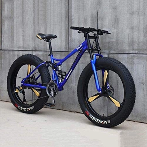 Fat Tyre Mountain Bike : Smisoeq Bike 26 inches 7 / 21 / 24 / 27 speed mountain bike speed bike student Ms. men, fat men's mountain bike tires (Color : Blue, Size : 27 Speed)