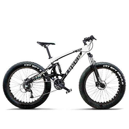 Fat Tyre Mountain Bike : Snow Mountain Bike 27-speed Aluminum Alloy 26 Inch 4.0 Thick Oversized Tire Bicycle Double Shock Absorption Wide Tire Mountain Bike Front And Rear Shock / Hydraulic Disc Brake / Shock Absorber Lock