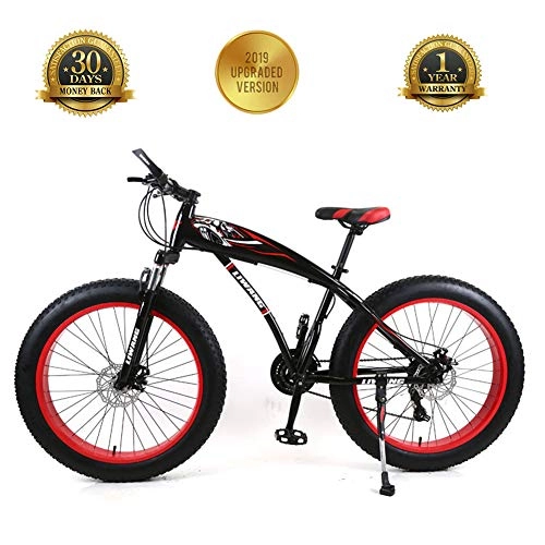 Fat Tyre Mountain Bike : Snowmobile, Mountain Bike, Wide Tire, Disc Brake, Shock Absorber Student Bicycle, Selected Roulette, Aluminum Alloy High Carbon Steel Frame, 24inch7speed