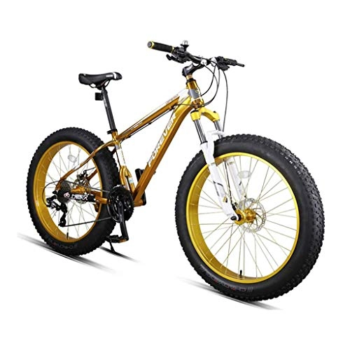 Fat Tyre Mountain Bike : SOHOH 26 Inch Mountain Bikes, Adult Boys Girls Fat Tire Aluminum Alloy Frame Mountain Bike Double Disc Brake Aluminum Pedals with Suspension