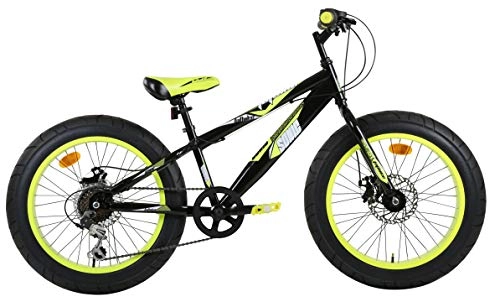 Fat Tyre Mountain Bike : Sonic Unisex-Youth Fatbike 20 D Bicycle, Black / Yellow