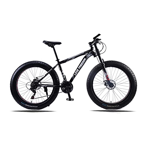 Fat Tyre Mountain Bike : STORY 24 / Speed Mountain Bike Aluminum Frame Fat Bike 26 Inch * 4.0 TireSnow Bicycle Delivery (Color : Black white S, Size : 21speed)