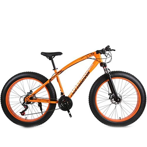 Fat Tyre Mountain Bike : Tbagem-Yjr 26 Inch Wheel Mens Mountain Bike, Wide Tire City Road Bicycle For Adults (Color : Orange, Size : 21 speed)