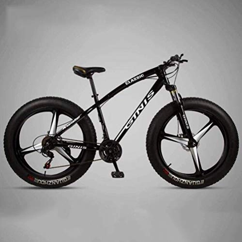 Fat Tyre Mountain Bike : Tbagem-Yjr Mountain Bike 26 Inch Steel Frame - Dual Disc Brakes Mountain Bicycle Sports Leisure For Adults (Color : Black, Size : 21 speed)