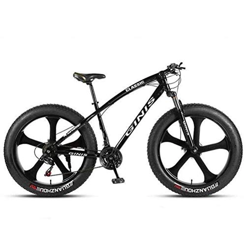 Fat Tyre Mountain Bike : Tbagem-Yjr Riding Damping Mountain Bike - Variable Speed City Road Bicycle Mens MTB Sports Leisure (Color : Black, Size : 27 speed)