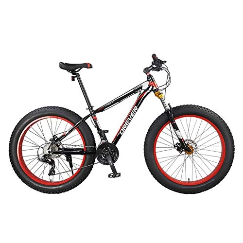 Fat Tyre Mountain Bike : TOOLS Off-road Bike Fat Tire Bike MTB Bicycle Adult Road Bikes Beach Snowmobile Bicycles For Men Women (Color : Red)