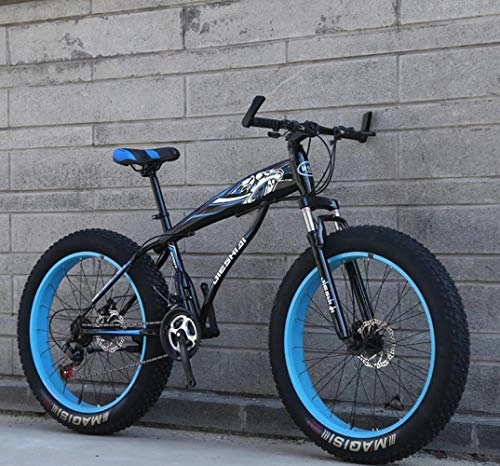 Fat Tyre Mountain Bike : TXX Snow Bike 26 / 24-Inch Mountain Bike Wheels, Bis Disc Shift, Outdoor Off-Road ATV Snowmobile / Black Blue / 21 Speed / 26 inches