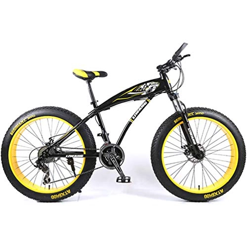 Fat Tyre Mountain Bike : TXX Snow Bike 26 / 24-Inch Mountain Bike Wheels, Bis Disc Shift, Outdoor Off-Road ATV Snowmobile / Black Yellow / 21 Speed / 24 inches
