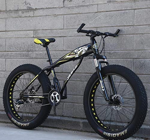 Fat Tyre Mountain Bike : TXX Snow Bike 26 / 24-Inch Mountain Bike Wheels, Bis Disc Shift, Outdoor Off-Road ATV Snowmobile / Yellow / 7 Speed / 26 inches